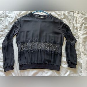 Black long sleeve sheer top